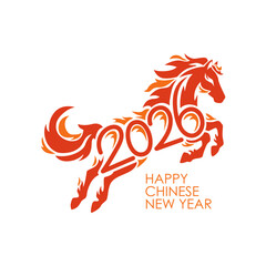 2026 chinese new year poster year of horse illustration