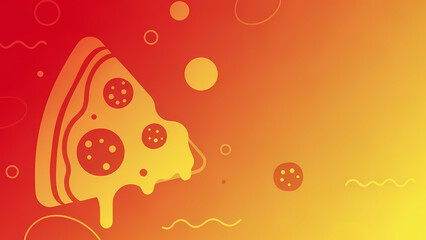 Abstract pizza slice illustration with vibrant red and yellow gradient