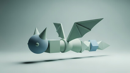 Abstract pizza slice illustration with vibrant red and yellow gradient