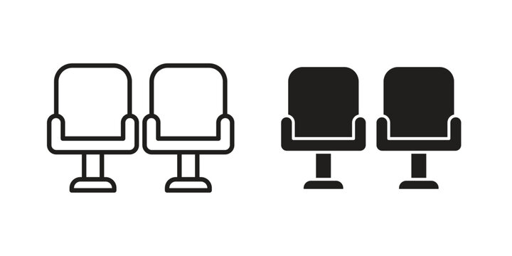Seats icons symbol, logo illustration. Vector graphics set