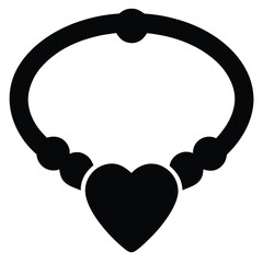 bracelet with heart vector icon