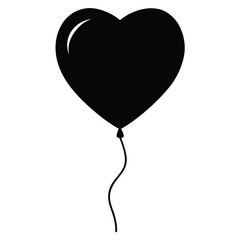 balloon string heart vector icon