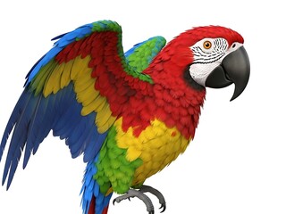 Obraz premium Vibrant Macaw Parrot with Spread Wings on Transparent Background