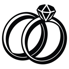 wedding bands vector icon
