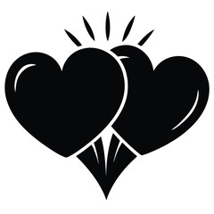 two hearts rising vector icon