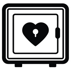 safe with heart vector icon