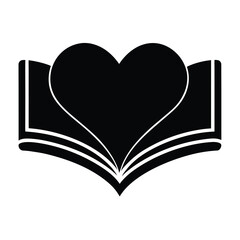 open book with heart vector icon