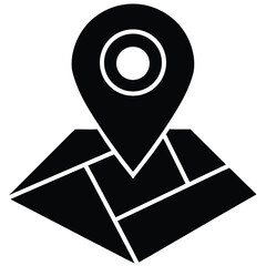 map with heart pin vector icon