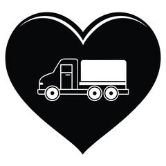 heart truck vector icon