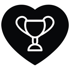 heart trophy vector icon