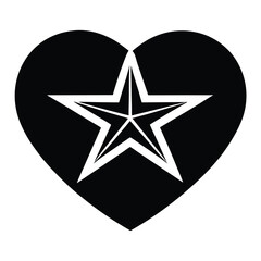 heart star vector icon