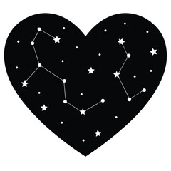 heart star constellation vector icon © Rama
