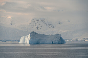 Charlotte Bay Antarctica Picture Perfect Huge Iceberg in Frozen Landscape. Beautiful Snow and Ice...