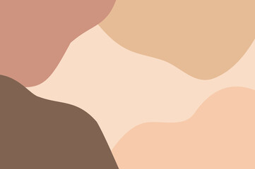 Abstract background with overlapping organic shapes in warm earth tones, soft pastel color palette for modern design and decor