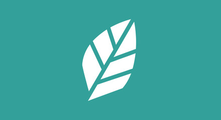 Minimal white leaf design on teal