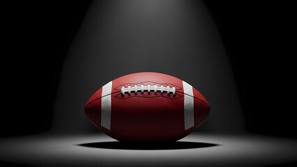 American Football on Stage Under Spotlight During Super Bowl Event