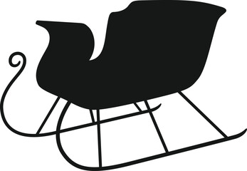 Sleek black sleigh for winter transportation and festive fun