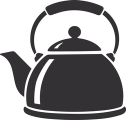 Obraz premium Tea Kettle Silhouette Icon – Minimal Vector