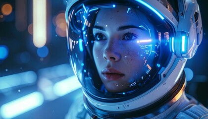 Abstract Blue DNA Double Helix