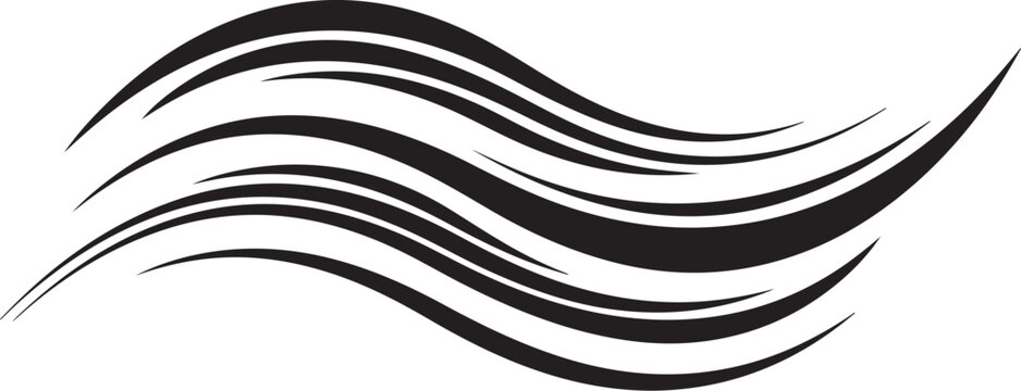 Black wavy lines on white background graphic design element