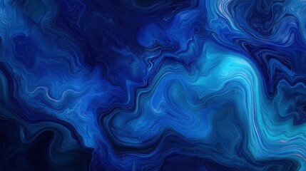 Fototapeta premium Abstract swirls of vibrant oceanic blues and aqua create a mesmerizing fluid art background pattern with dynamic light and dark contrasts