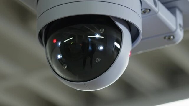 Modern security camera close-up
