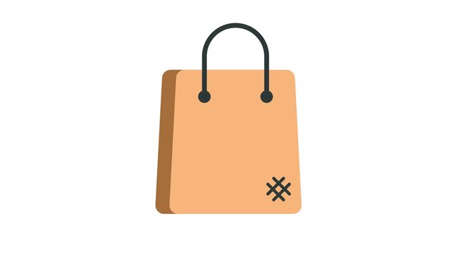 Shopping bag icon animation. illustration of a shopping bag. Suitable for use in e-commerce, retail, and marketing materials.