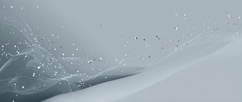 Abstract flowing lines background with sparkling particles in soft light