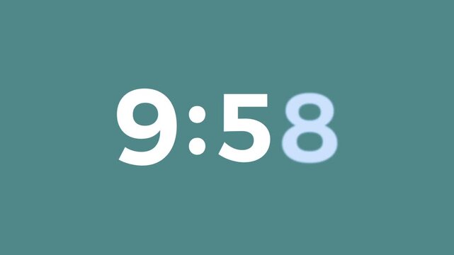 10 Minutes Countdown Timer Animation. 4k video