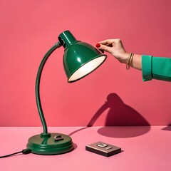 Elegant Desk Lamp Illuminated Workspace Modern Interior Design