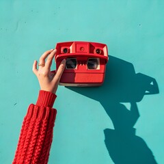 Vintage Camera Hand Holding Creative Photography Concept