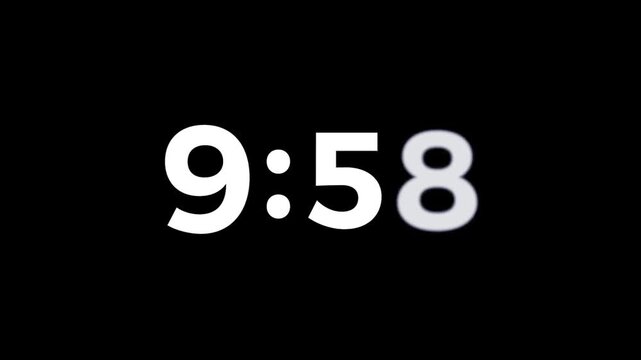 10 minutes countdown timer animation, 4k