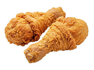 Fototapeta premium Crispy fried chicken drumsticks isolated on transparent background