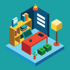 Colorful Home Office Setup