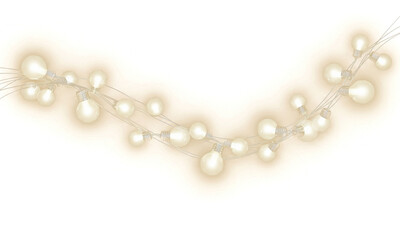 Obraz premium Soft Golden Decorative Light String Isolated PNG