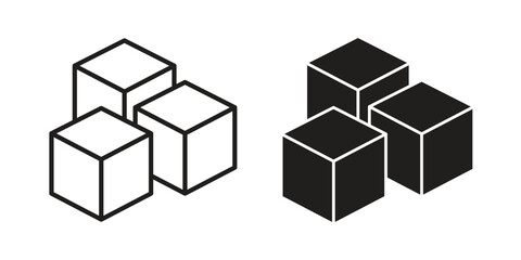 Obraz premium Sugar icons in black glyph and liner versions for design.