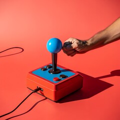 Retro Arcade Joystick Gaming Control Device Entertainment