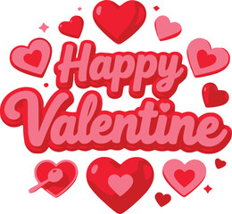 Color vector of happy valentines day illustration