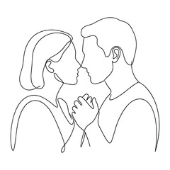 Couple sharing a tender kiss