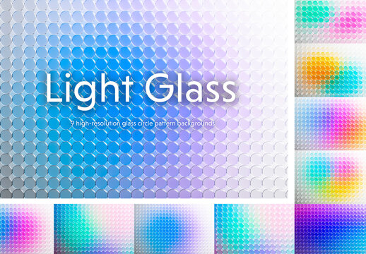Bright Glass Circle Abstract Background Set