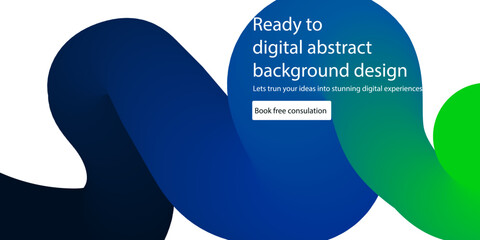 Modern abstract background design in blue and green with consultation offer