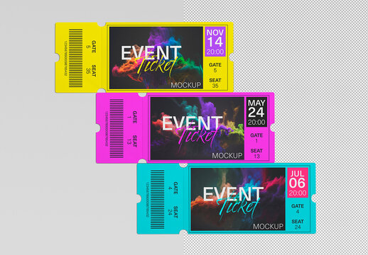 Event Ticket Set Mockup