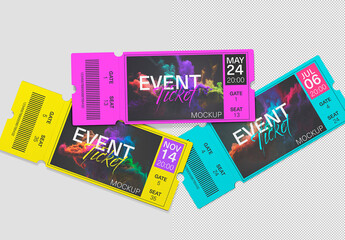 Stacked Event Ticket Mockup