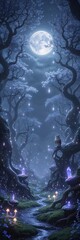 A serene and mystical moonlit night