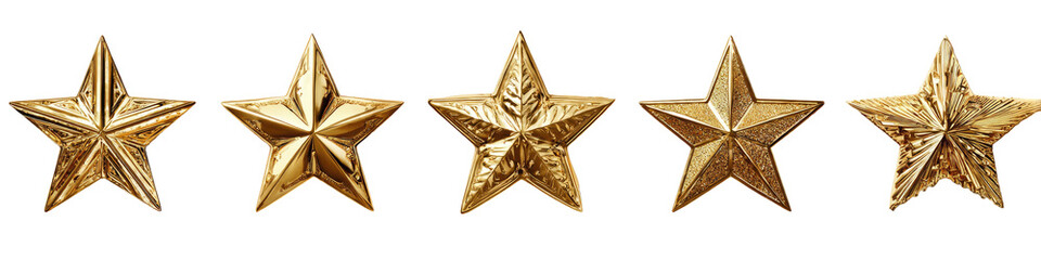 Five gold stars arranged horizontally