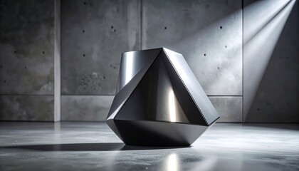 Sleek Metallic Product Prototype on a Concrete Surface
