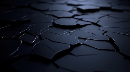 Fototapeta premium Fractured geometric forms in deep opaque blue