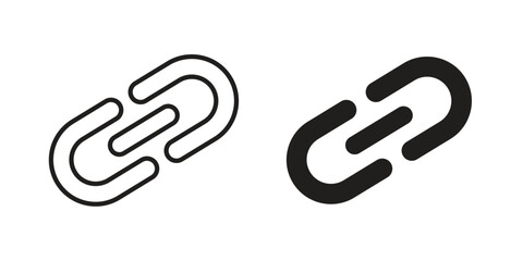 Link icons for web design set in black stroke and solid style. EPS10