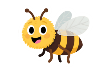 Cartoon of a cheerful bee