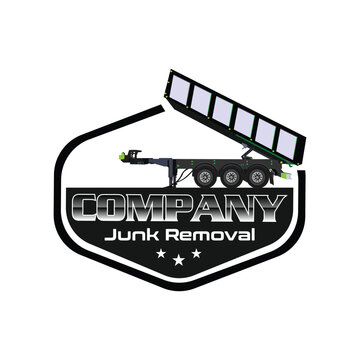 Junk Removal logo design, Dumpster logo, truck vector, Trash logo design, Hauling logo design, Pickup and roll off dumpster, Company logo
